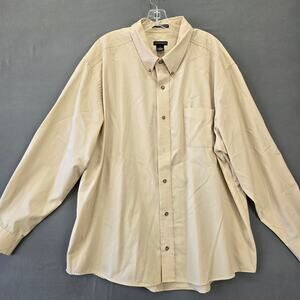 Knightsbridge Tan Cream Shirt Classic Long Sleeves Button Down Men's Size 2X Top